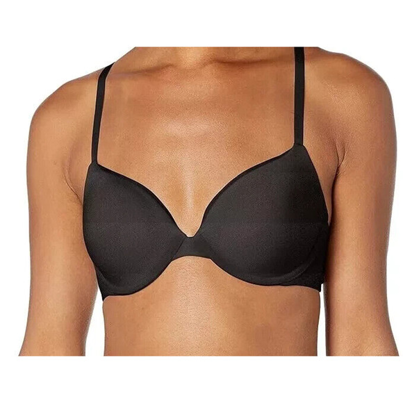 Calvin Klein Constant Plunge Black Underwire Smooth Convertible Bra 32A NWT - Picture 1 of 3